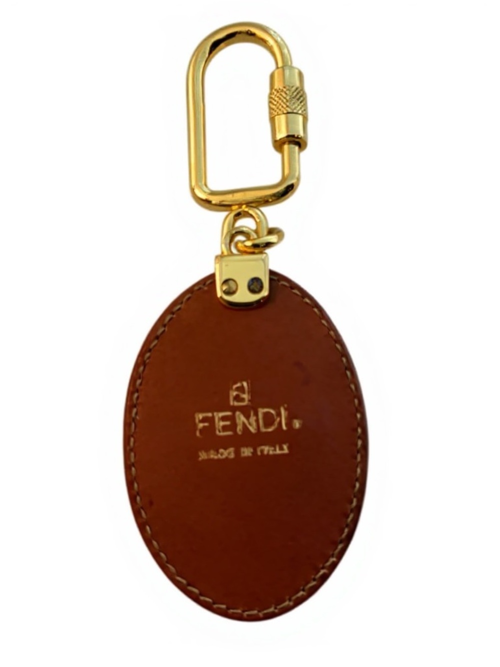 Fendi Forever FF Logo Leather Bag Charm and Key Ring - Picture 2 of 6